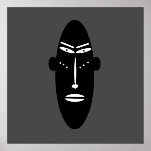 abstrakte, moderne schwarze Maske Poster