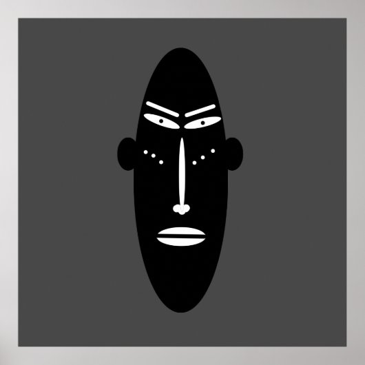 abstrakte, moderne schwarze Maske Poster (Vorne)