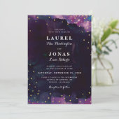 Abstrakte moderne Schwarzwasser-Hochzeit Einladung (Stehend Vorderseite)