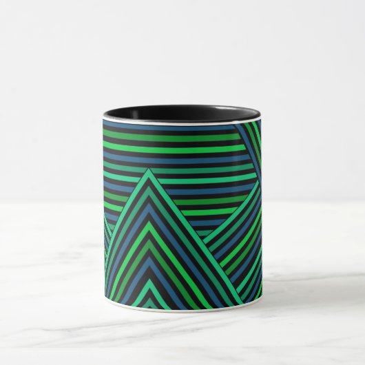 Abstrakte, moderne Stripe Marine Stripe gr Tasse (Zentrum)
