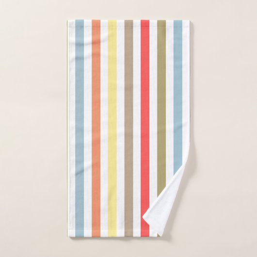 Abstrakte, moderne Stripkorallen Badhandtuch Set (Handtuch)