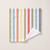 Abstrakte, moderne Stripkorallen Badhandtuch Set (Waschlappen)