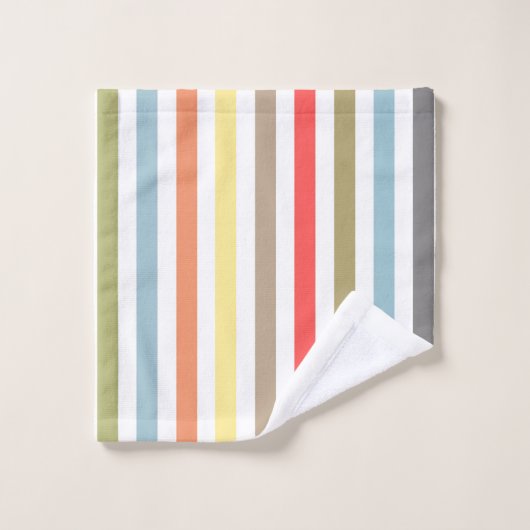 Abstrakte, moderne Stripkorallen Badhandtuch Set (Waschlappen)