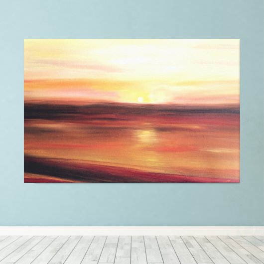 Abstrakte moderne Sunset Art Leinwanddruck (Insitu (Holzboden))