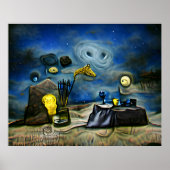 Abstrakte moderne surrealistische Starry Night mit Poster (Vorne)