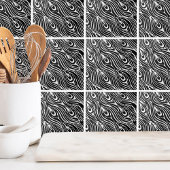 Abstrakte moderne, trendige Feder Schwarz-weiß dru Fliese