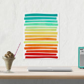 Abstrakte moderne tropische Sommerfarben Pinselstr Poster