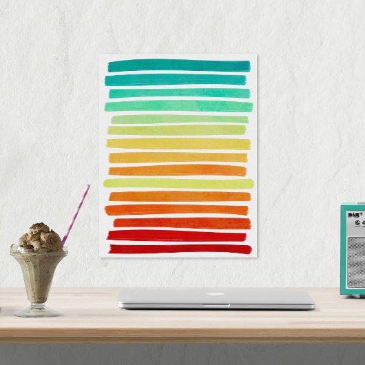 Abstrakte moderne tropische Sommerfarben Pinselstr Poster