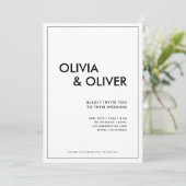 Abstrakte moderne Typografie Schwarz/Weiß Einladung (Stehend Vorderseite)