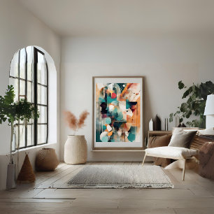 Abstrakte, moderne und farbenfrohe Formen Poster