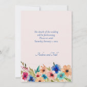 Abstrakte, moderne und florale Hochzeit mit Aquare Save The Date (Rückseite)