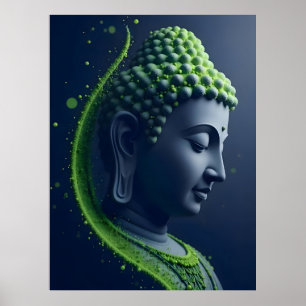 Abstrakte moderne Wandkunst Buddha-Profilporträt Poster
