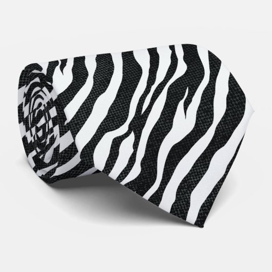 Abstrakte moderne Zebrastreifen Krawatte (Gerollt)