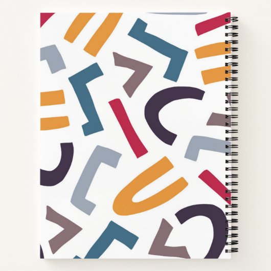 Abstrakte, moderne, zusammengesetzte Briefe, Tageb Notizblock (Rückseite)