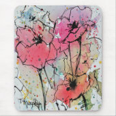 Abstrakte Mohnblumen in rosa Mousepad (Vorne)