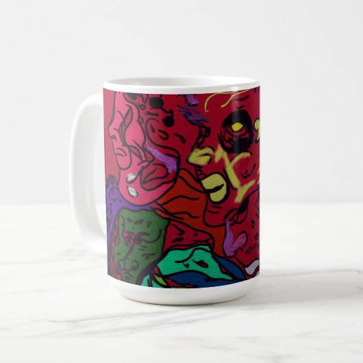 Abstrakte Mondgalaxie-Kunst Kaffeetasse (Vorderseite Links)