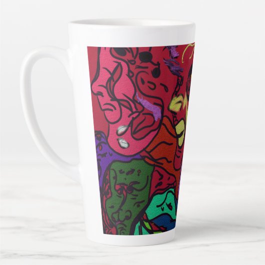 Abstrakte Mondgalaxie-Kunst Milchtasse (Links)