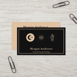 Abstrakte Mondphase Gold Spirituelle Energie Heile Visitenkarte