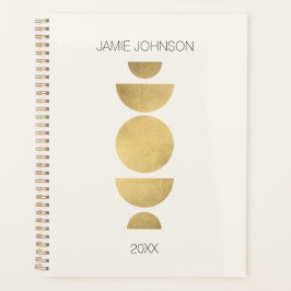 Abstrakte Mondphasen Geometrische Art Gold/Elfenbe Planer