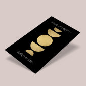 Abstrakte Mondphasen Geometrische Art Gold/Schwarz Visitenkarte