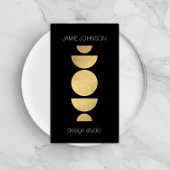 Abstrakte Mondphasen Geometrische Art Gold/Schwarz Visitenkarte