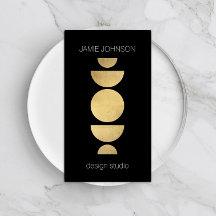 Abstrakte Mondphasen Geometrische Art Gold/Schwarz