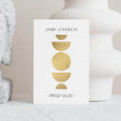 Abstrakte Mondphasen Geometrische Art Gold/Weiß Visitenkarte