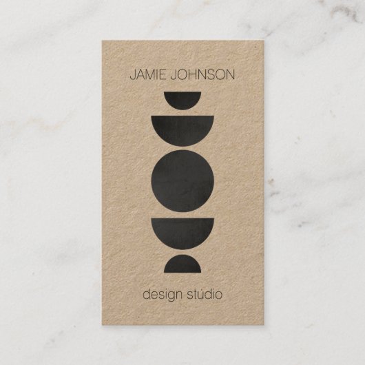 Abstrakte Mondphasen Geometrische Art Kraft Visitenkarte (Vorderseite)