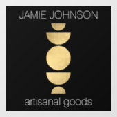 Abstrakte Mondphasen Geometrische Boutique Schwarz Fensteraufkleber (Blatt)