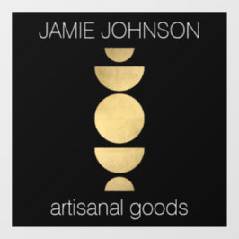 Abstrakte Mondphasen Geometrische Boutique Schwarz Fensteraufkleber