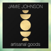 Abstrakte Mondphasen Geometrische Boutique Schwarz Fensteraufkleber (Blatt 3)