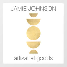 Abstrakte Mondphasen Geometrische Boutique Weiß Fensteraufkleber