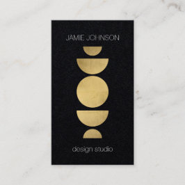Abstrakte Mondphasen Geometrisches Kunstschwarzpap Visitenkarte