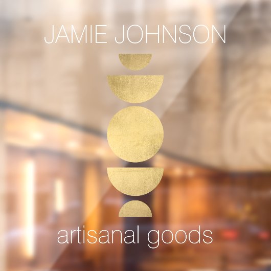 Abstrakte Mondphasen Goldene geometrische Boutique Fensteraufkleber (Blatt 2)