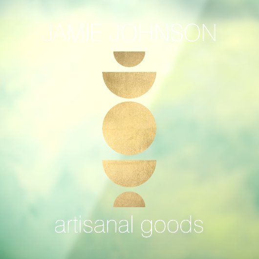 Abstrakte Mondphasen Goldene geometrische Boutique Fensteraufkleber (Blatt 3)