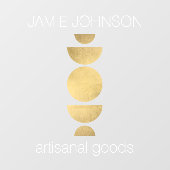 Abstrakte Mondphasen Goldene geometrische Boutique Fensteraufkleber (Blatt)