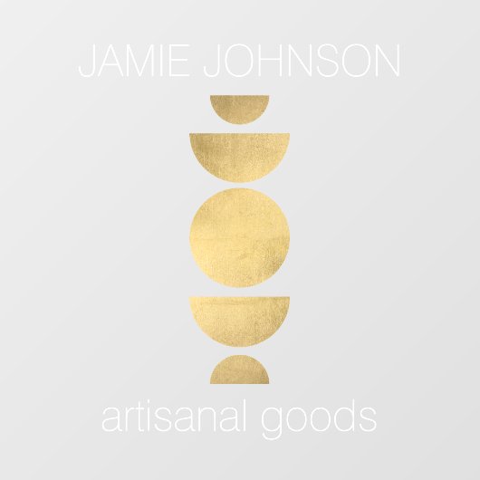 Abstrakte Mondphasen Goldene geometrische Boutique Fensteraufkleber (Blatt)