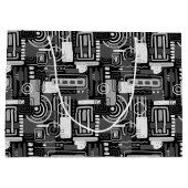 Abstrakte monochrome Geschenktasche Große Geschenktüte (Rückseite)