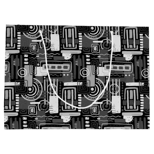 Abstrakte monochrome Geschenktasche Große Geschenktüte (Rückseite)
