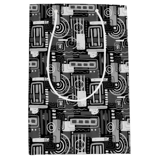 Abstrakte monochrome Geschenktasche Mittlere Geschenktüte (Vorderseite)