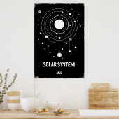 Abstrakte monochrome Illustration der Sonne Poster (Küche)