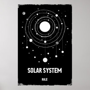 Abstrakte monochrome Illustration der Sonne Poster