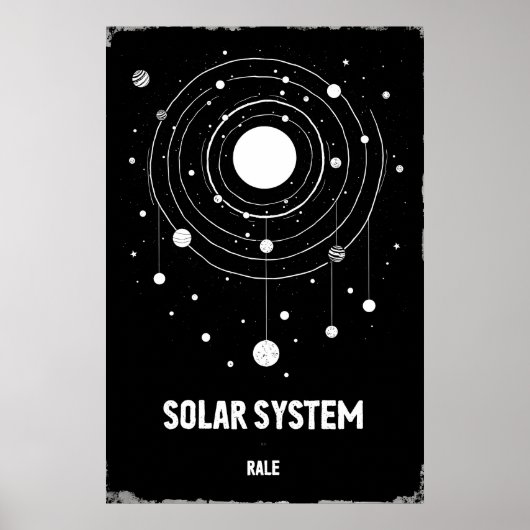 Abstrakte monochrome Illustration der Sonne Poster (Vorne)