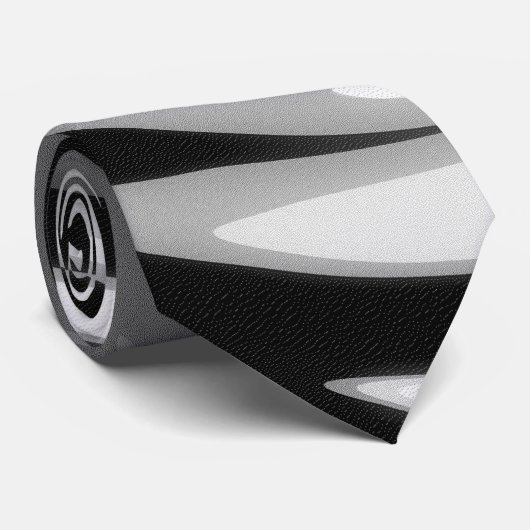 Abstrakte Monochrome Swirl Neck Tie Krawatte (Gerollt)