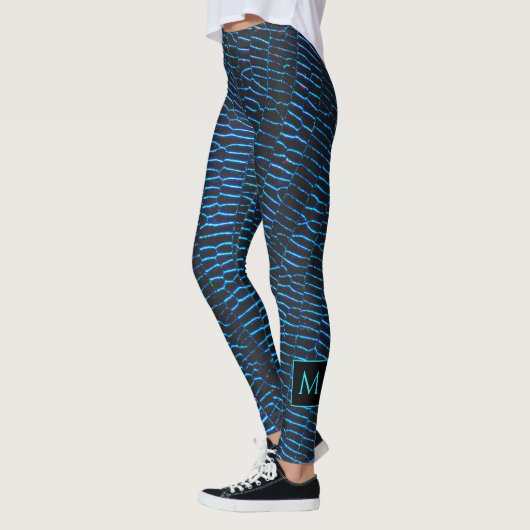 Abstrakte Monogram aus schmaler metallischer Optik Leggings (Links)