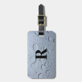 Abstrakte Monogramm-Initialen, graue, benutzerdefi Gepäckanhänger (Vorderseite vertikal)