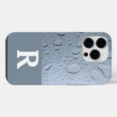Abstrakte Monogramm-Initialen, graue, benutzerdefi iPhone Hülle (Rückseite (Horizontal))