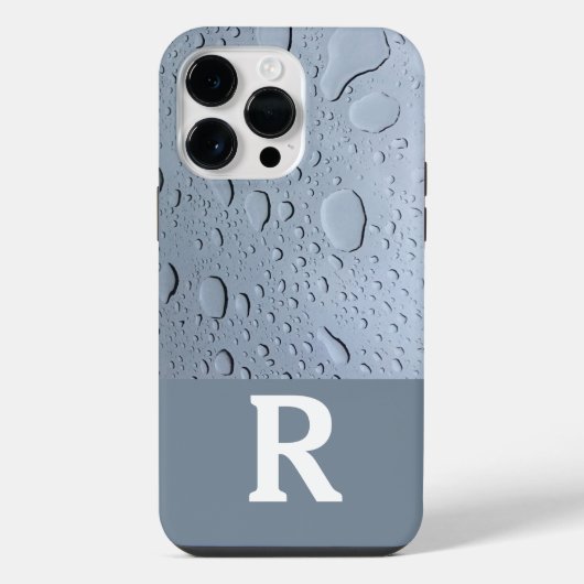 Abstrakte Monogramm-Initialen, graue, benutzerdefi iPhone Hülle (Rückseite)