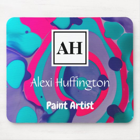 Abstrakte Monogramm Mousepad (Vorne)