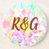 Abstrakte Monogramm Sandstein Untersetzer (Vorne)